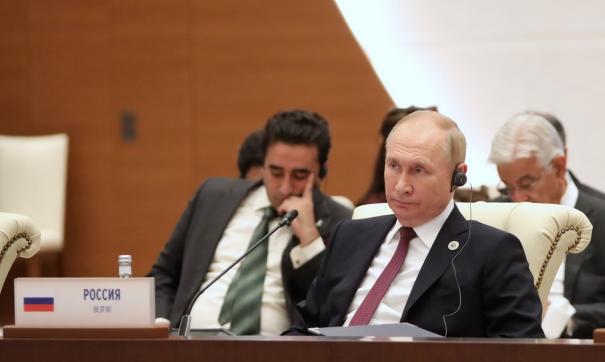 Президент России Владимир Путин на саммите ШОС