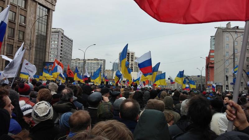 Москва, марш против войны с Украиной