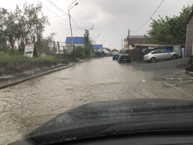 Потоп на улице Ханты-Мансийска