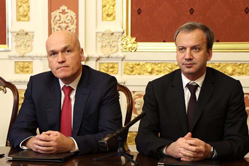 Президент ФШР Андрей Филатов и президент ФИДЕ Аркадий Дворкович