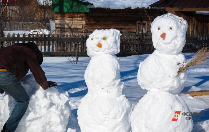 Житель Ноябрьска построил во дворе дома снежный городок
