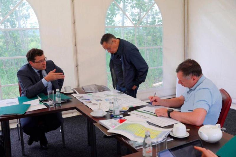 Встреча Марата Хуснуллина с Глебом Никитиным на выездном рабочем совещании