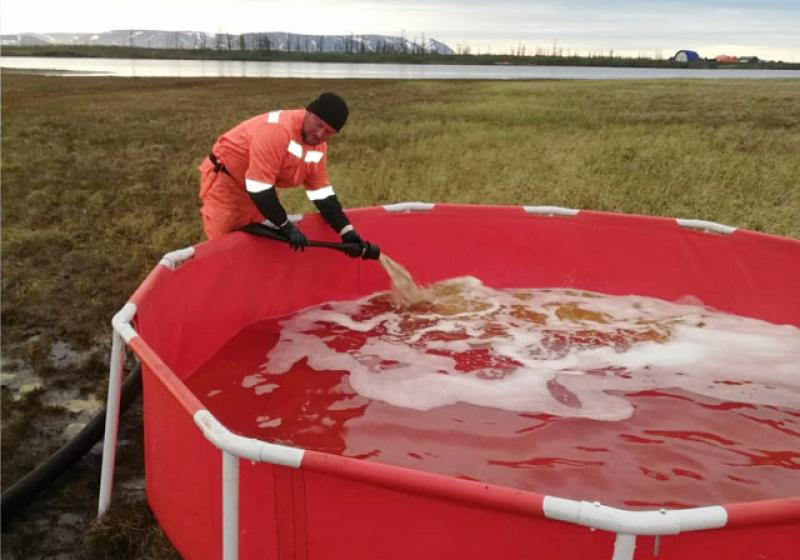 Работы на месте ЧС в Норильске