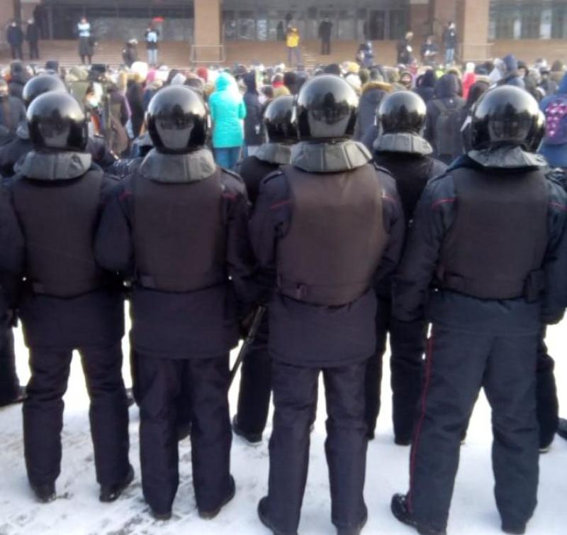 В Красноярске полицейских оказалось больше чем митингующих