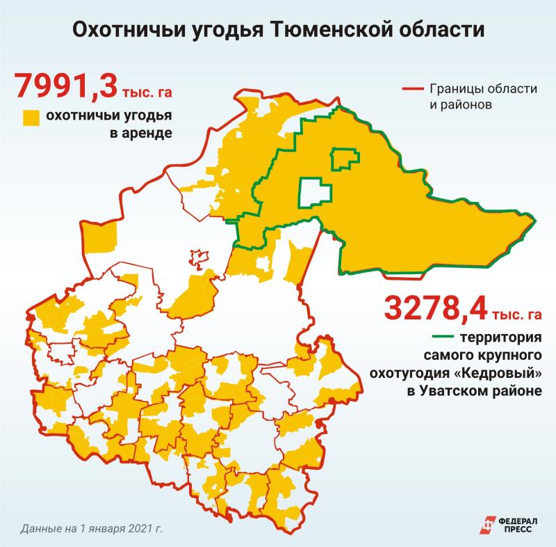 Арендованные охотугодья в Тюменской области