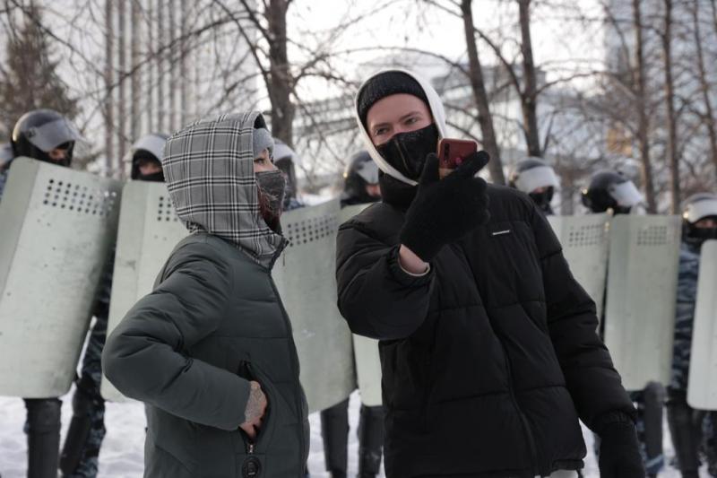 Акция протеста в Екатеринбурге 23 января 2021 года