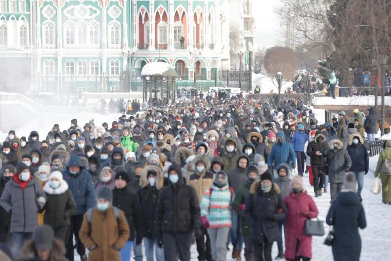 Акция в поддержку Алексея Навального в Екатеринбурге