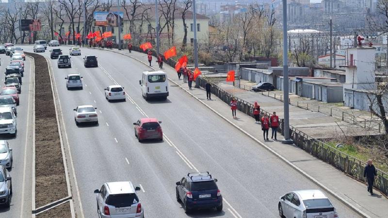 В Приморском крае провели парад в честь 1 мая