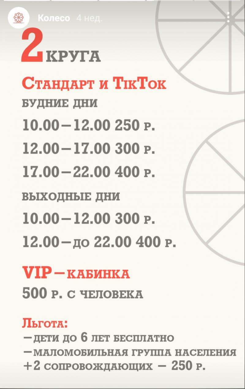 Стоимость 2 кругов