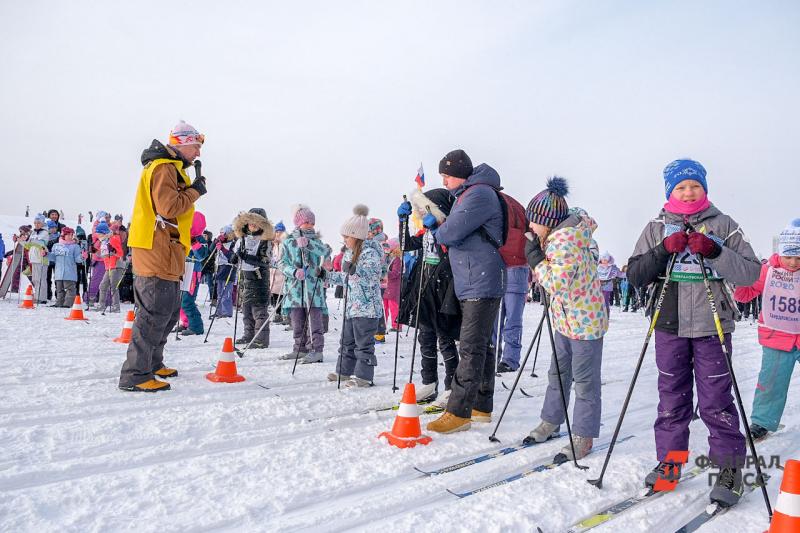 Школьники на лыжах
