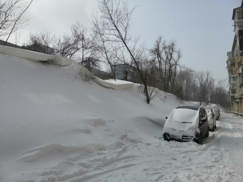 Снегопад во Владивостоке