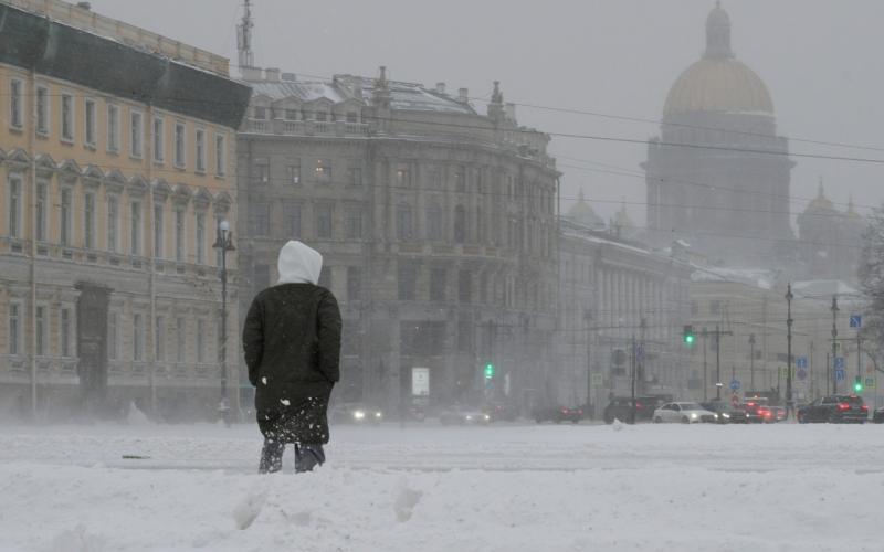 Снегопад Петербург