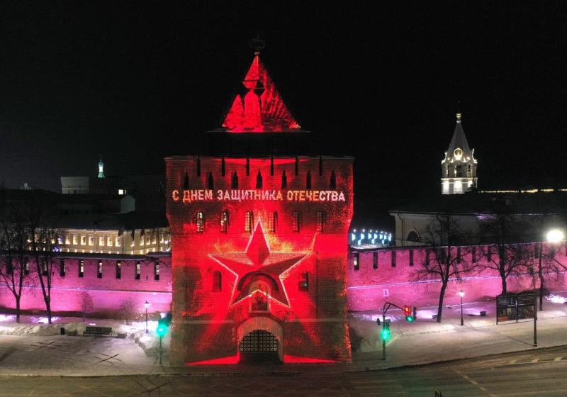 Подсветка на Нижегородском Кремле