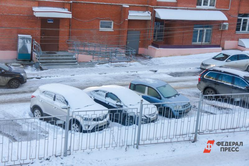 парковка снег