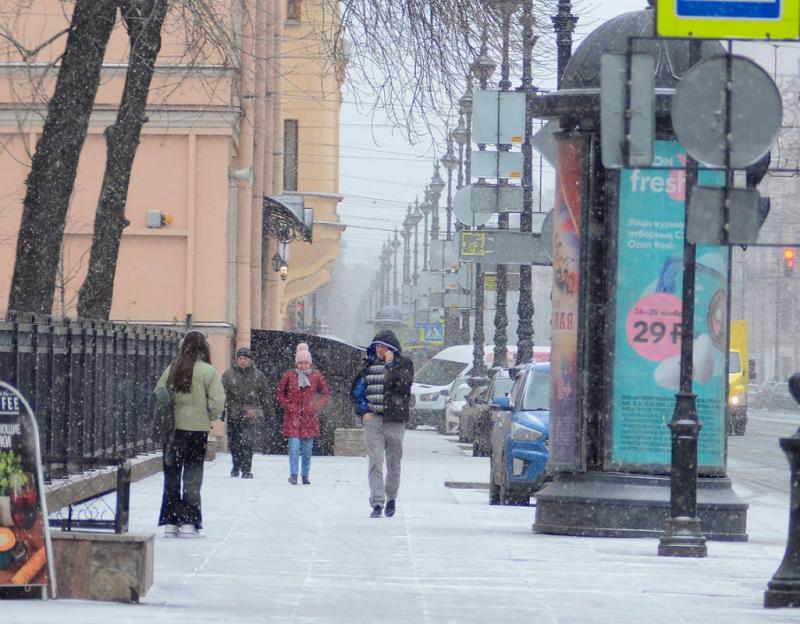 снегопад в России