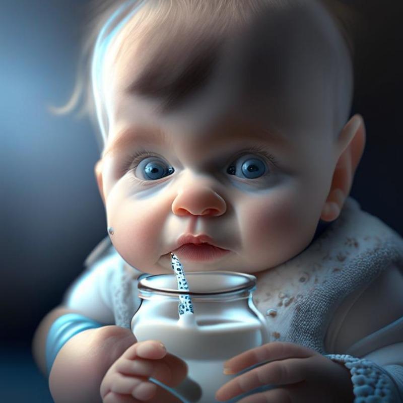 Младенец пьёт молоко