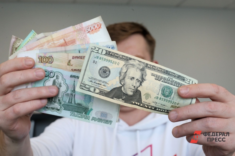 Тюменец с наличными рублями и долларовыми банкнотами