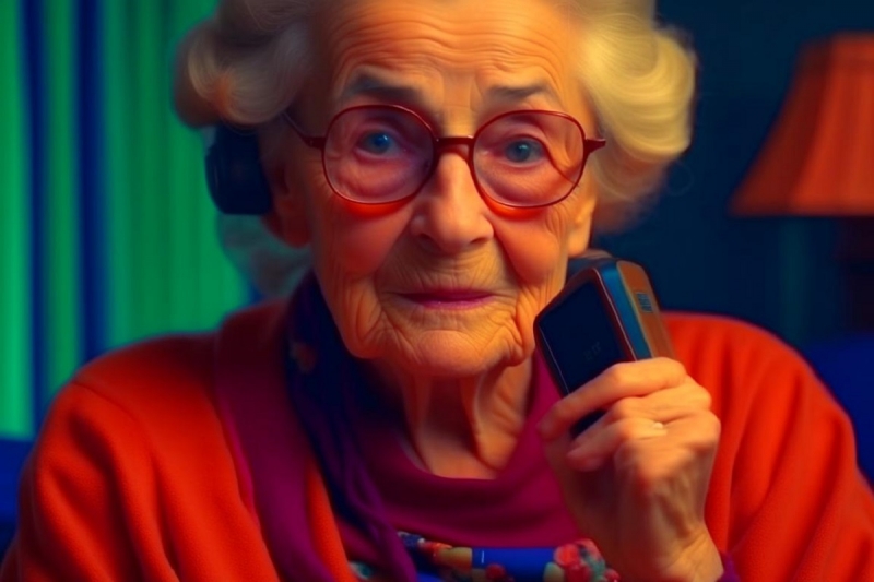 Бабушка с телефоном