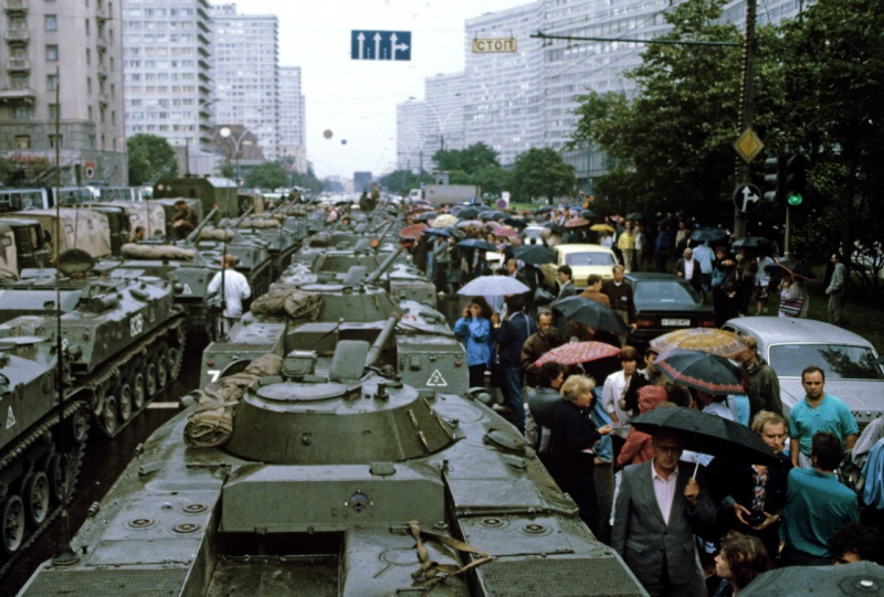 Танки в Москве во время путча 1991 года