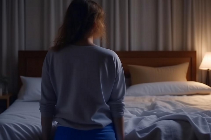 Женщина у кровати