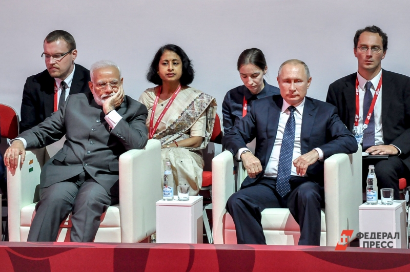 Премьер-министр Индии и президент РФ Владимир Путин