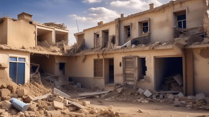 марокко, разрушенные дома, землетрясение