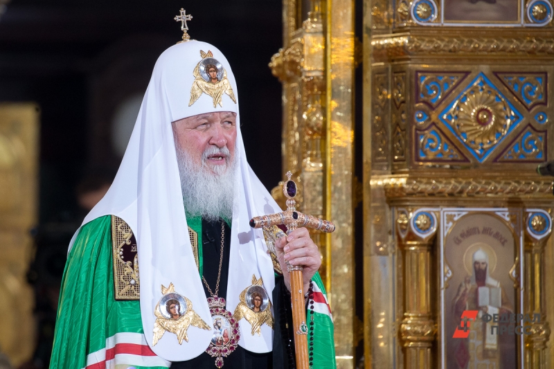 Патриарх Кирилл на богослужении