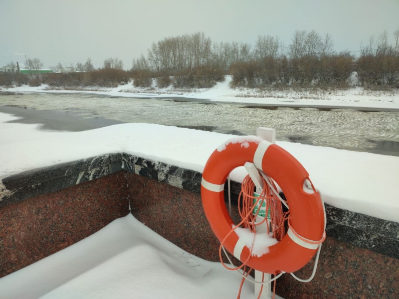 Река Тура, зима, спасательный круг