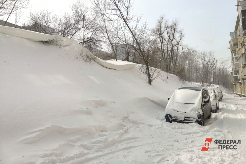 Снегопад во Владивостоке