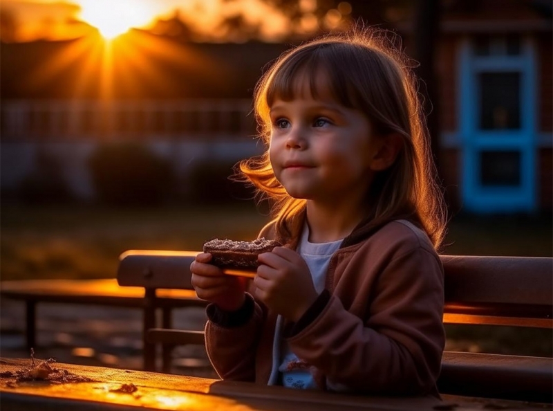 Девочка на скамейке
