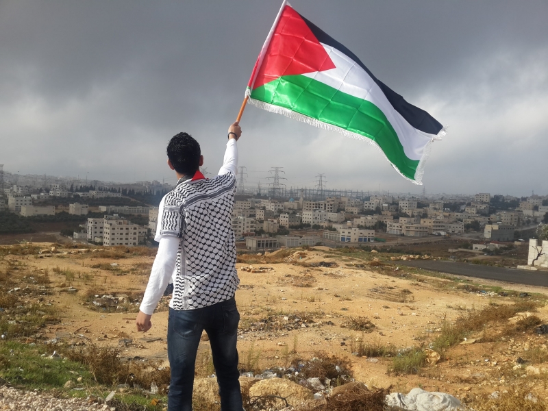палестинце с флагом