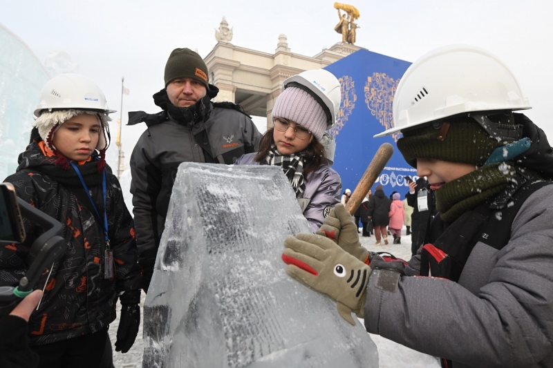 На выставки дети смогут поучаствовать в фестивале ледяных скульптур у главного входа