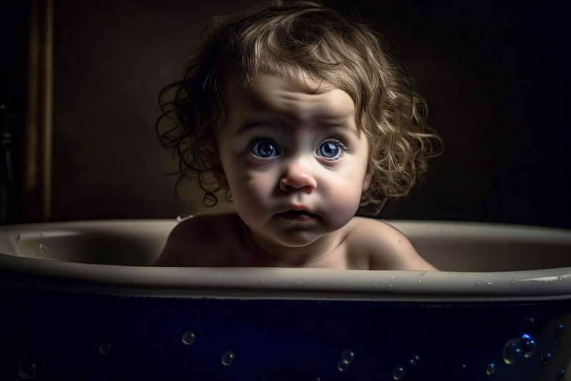 ребенок в ванне