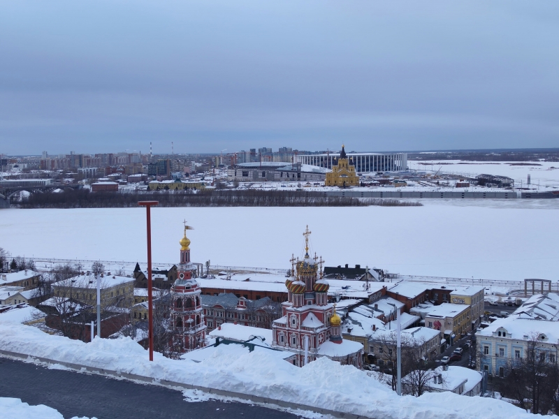 Зимняя панорама Нижнего Новгорода