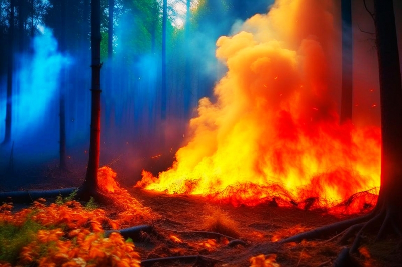 пожар, лес