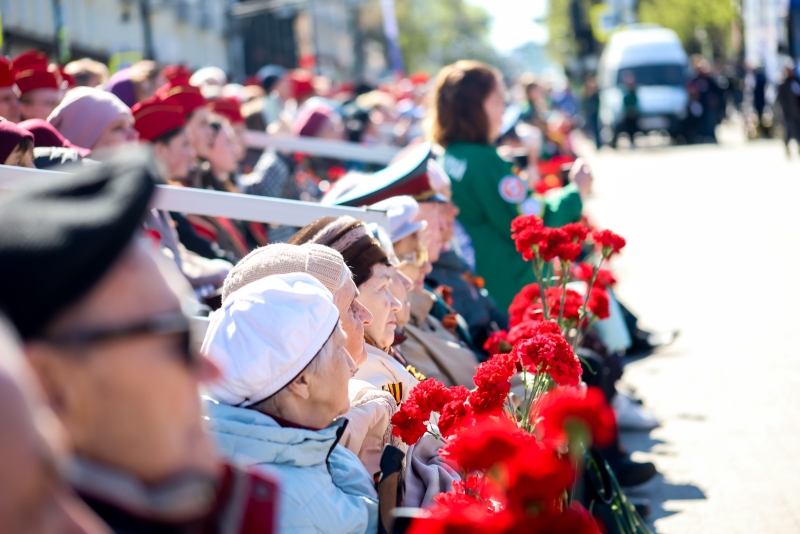 Ветераны на параде Победы в Хабаровске