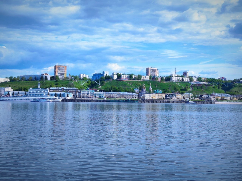 Вид с реки на Нижний Новгород