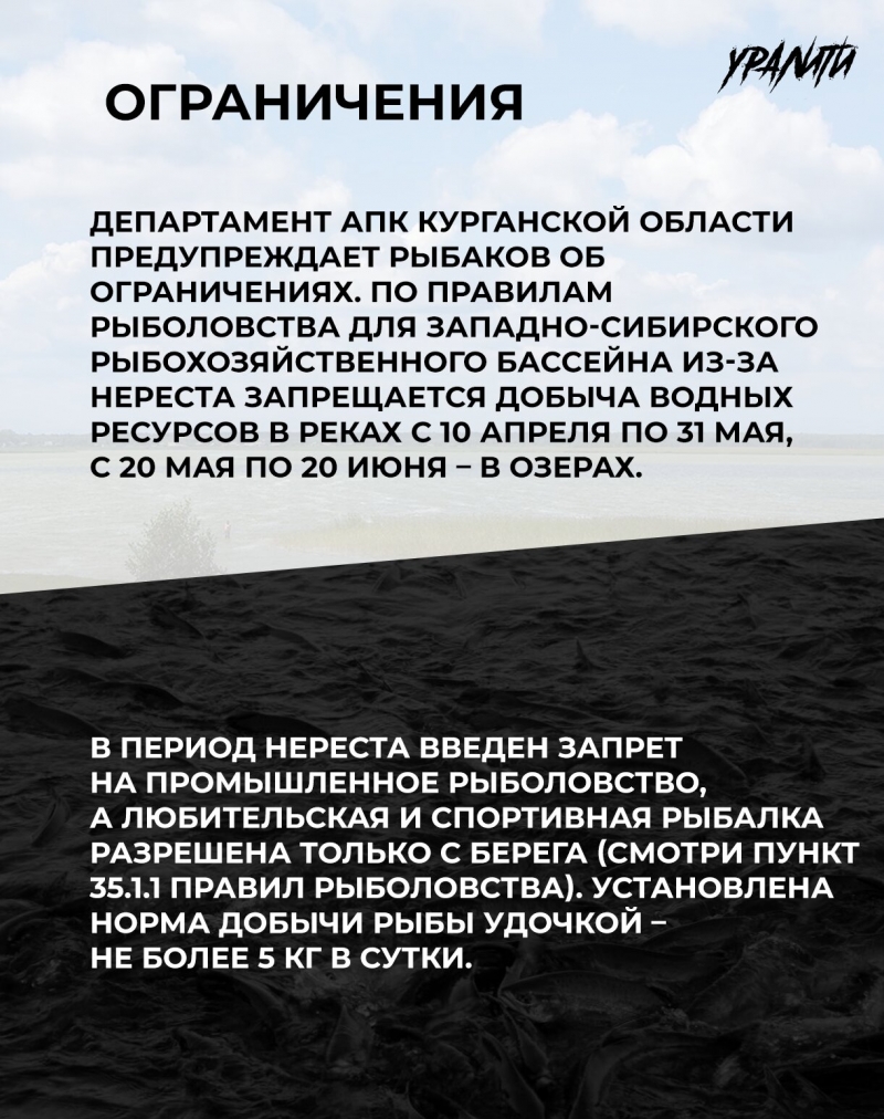 Ограничения в период нереста в Курганской области