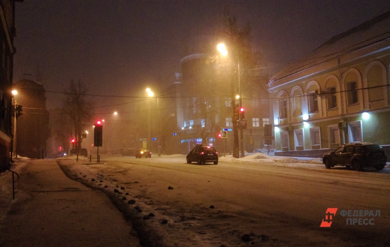 Снегопад в городе