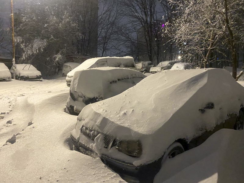 Снегопад в Приморье