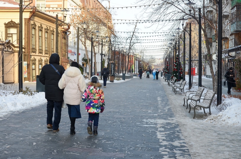 Семья на прогулке