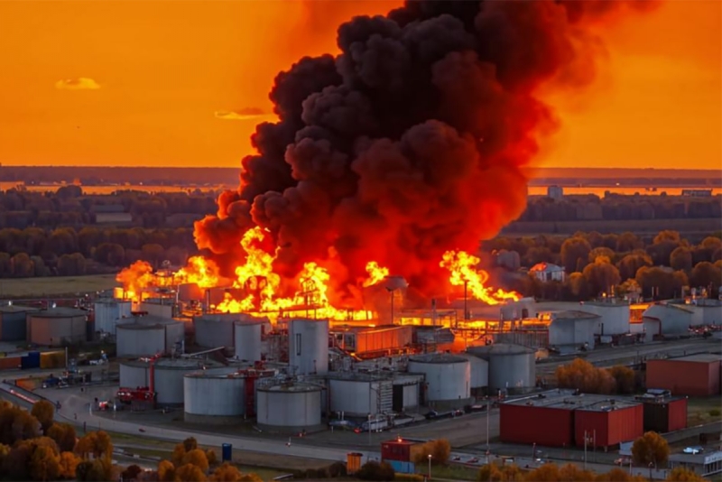 взрыв на нефтебазе
