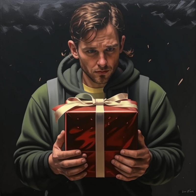 мужчина с подарком