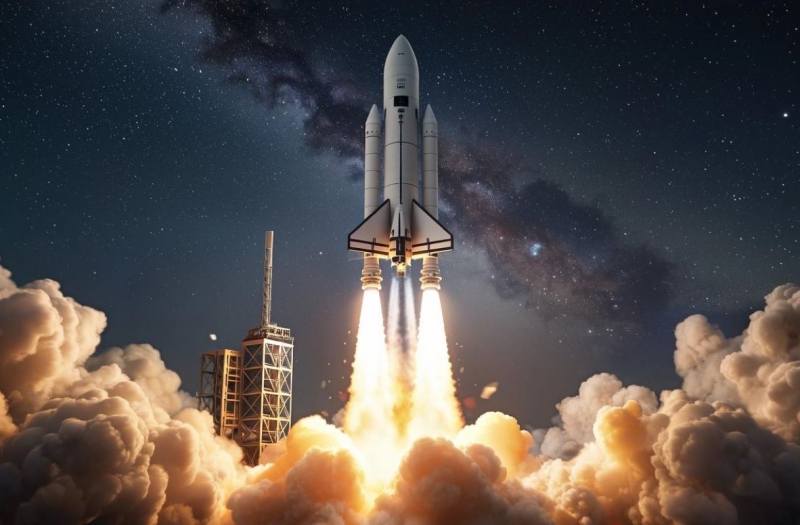 Ракета-носитель «Союз-2-1б» стартует с космодрома «Байконур»