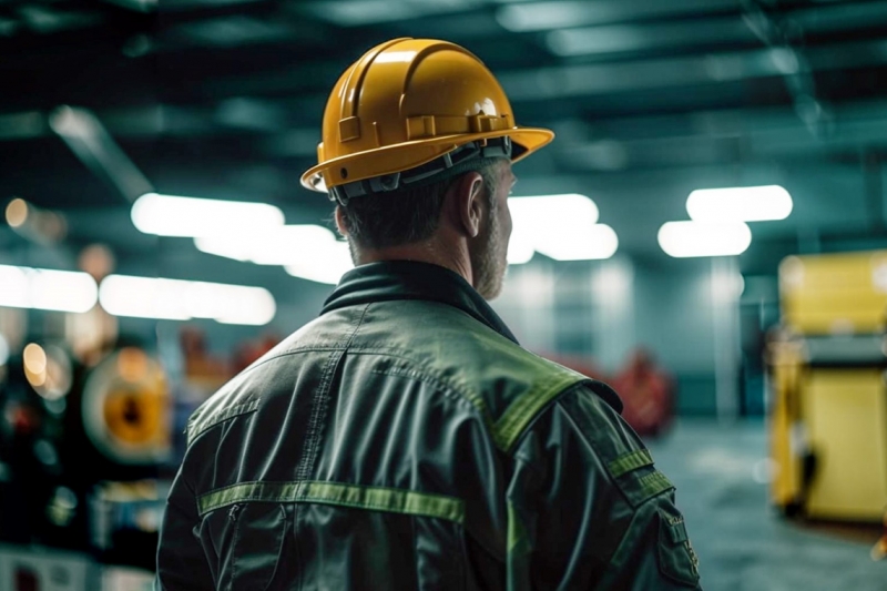 Рабочий на заводе