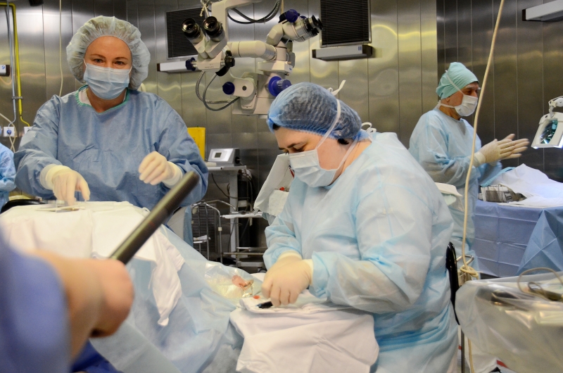 Хирурги проводят операцию