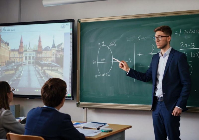 Учитель проводит урок