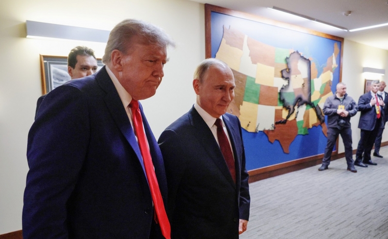 Путин и Трамп на переговорах на Аляске