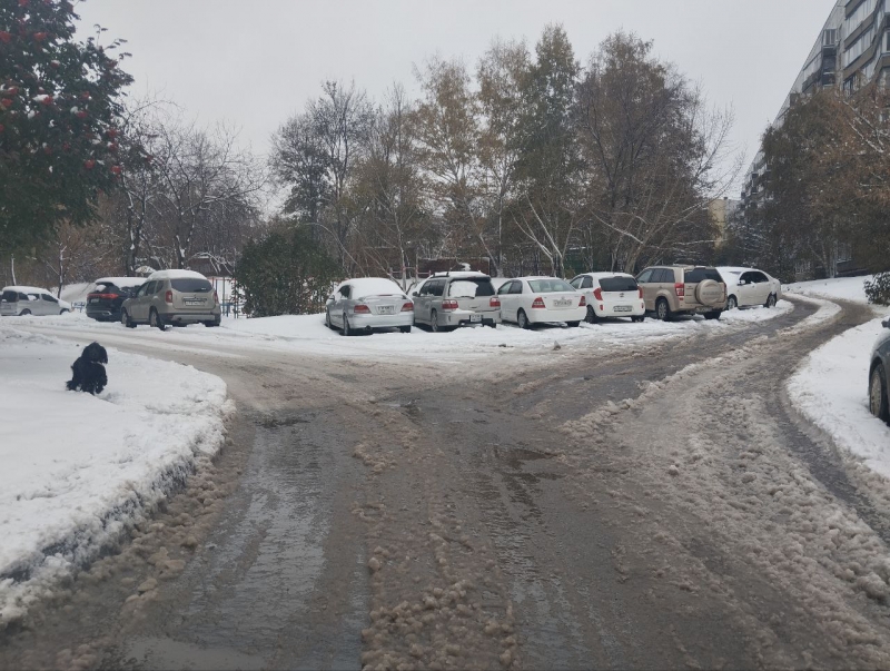 В октябре выпал снег