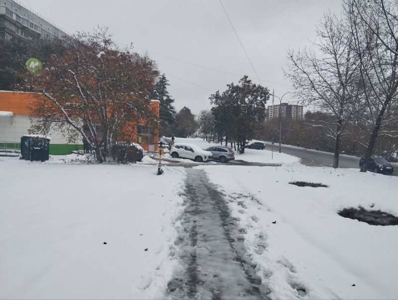 В октябре выпал снег